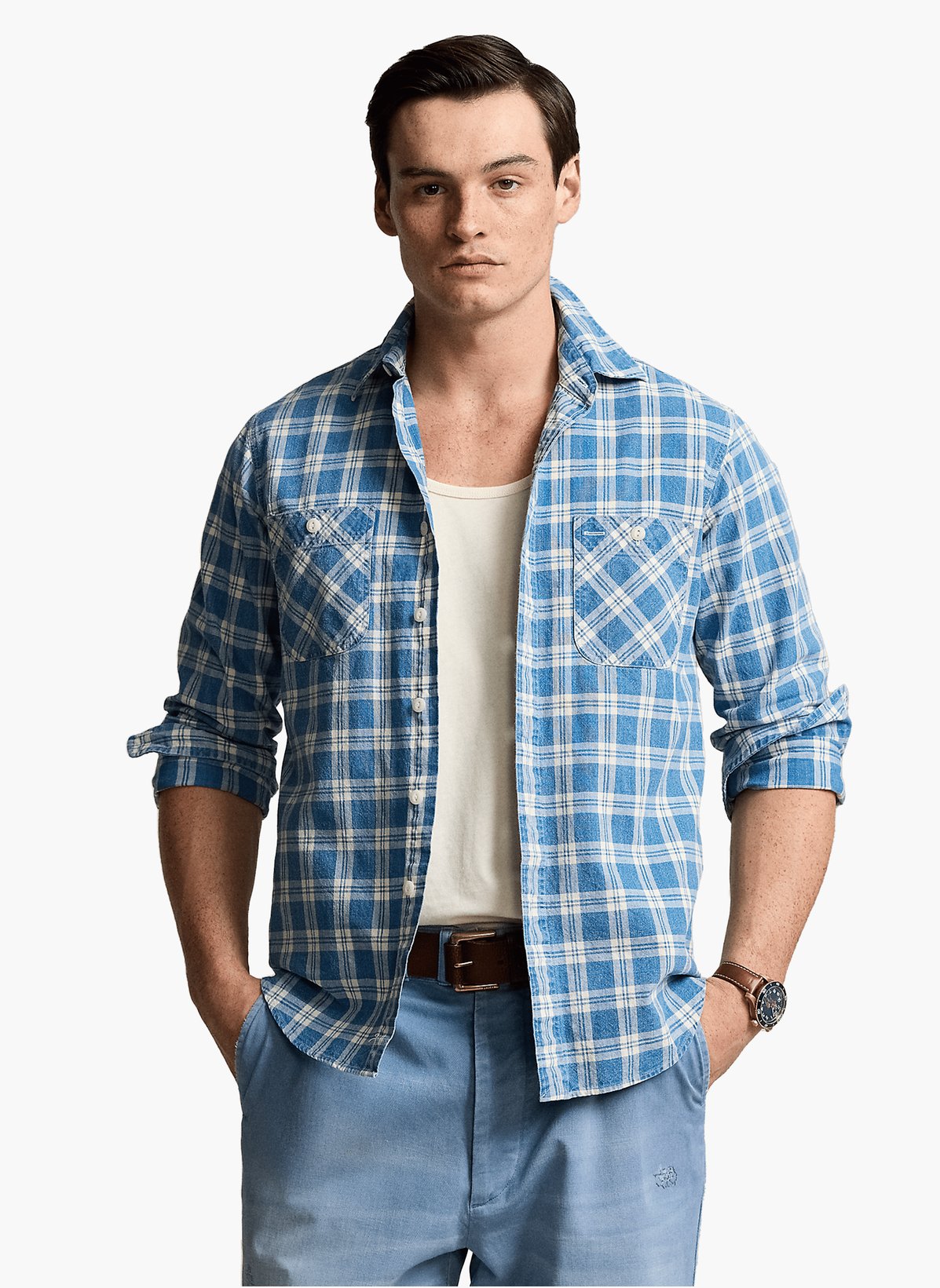 Polo Ralph Lauren Classic Fit Indigo Plaid Workshirt