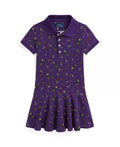 Toddler And Little Girls Polo Bear Stretch Mesh Polo Dress